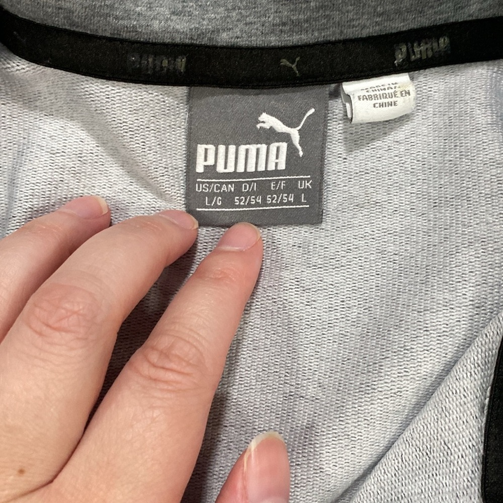 Puma Gray and Black Quarter Zip Pullover Size Large - Picture 3 of 3